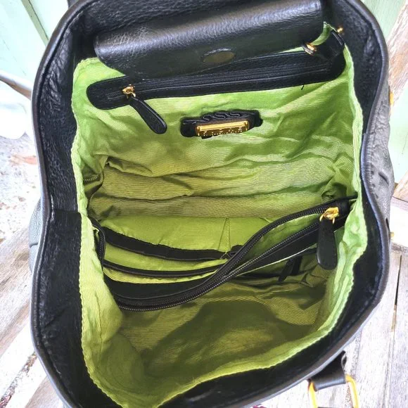 ISABELLA FIORE Black Leather Floral Shoulder Bag - Picture 4 of 9